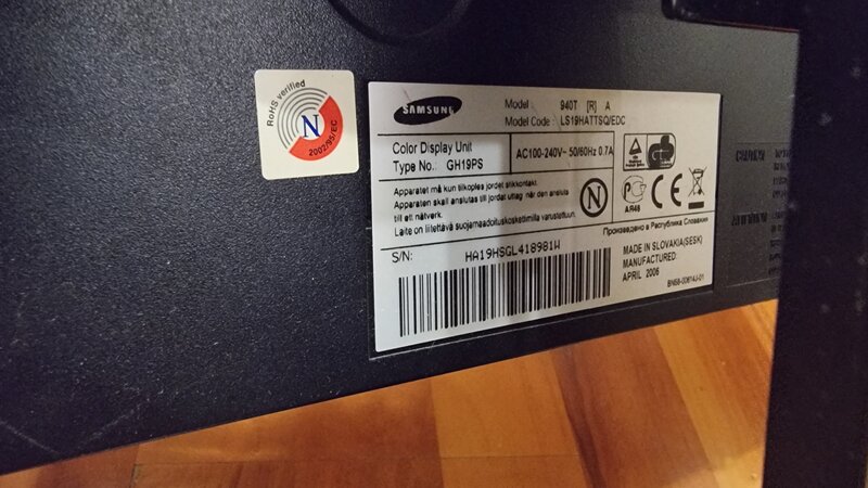 Monitor PC Samsung 19 inch